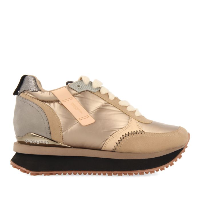 MATTE GOLD SUPER CONFY SNEAKER WITH INNER WEDGES
