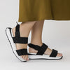 BLACK SUPER CONFY SPORTY SANDALS