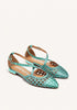 ULTRA CHIC ACQUAMARINE LEATHER BALLERINAS