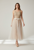 VANILLA TULLE SKIRT WITH GOLD INTERNAL SEQUINS