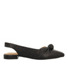 BLACK LEATHER BALLERINAS WITH BOW AND 1.5CM HEELS