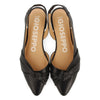 BLACK LEATHER BALLERINAS WITH BOW AND 1.5CM HEELS