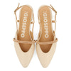 BEIGE LEATHER BALLERINAS WITH 1.5CM HEELS