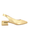 GOLD LEATHER BALLERINAS WITH 3CM HEELS