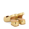 GOLD LEATHER BALLERINAS WITH 3CM HEELS
