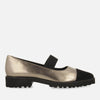 METALLIC LEATHER TRACK SOLE BALLET FLATS