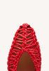 ULTRA CHIC BRAIDED LEATHER RED PUMPS