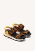 LEOPARD PRINT LEATHER SPORTY SANDALS