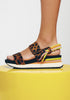 LEOPARD PRINT LEATHER SPORTY SANDALS