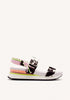 COW PRINT LEATHER SPORTY SANDALS