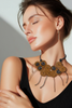 TABA LEATHER SHORT NECKLACE WITH BLACK DETAILS