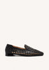 BLACK HAND BRAIDED LEATHER LOAFERS