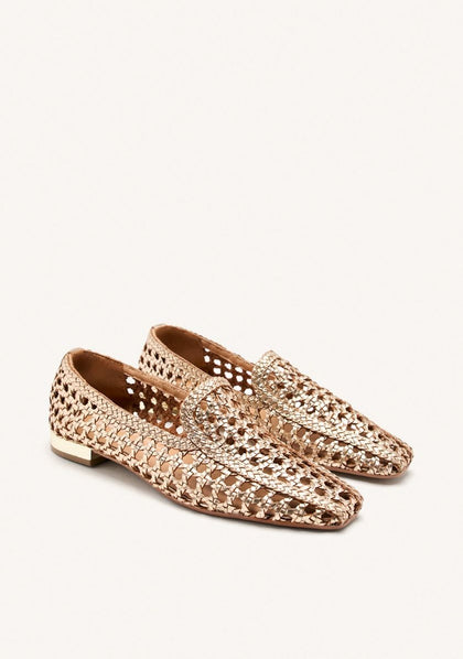 GOLD HAND BRAIDED LEATHER LOAFERS