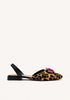 ART LEOPARD PRINT LEATHER MULES