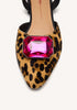 ART LEOPARD PRINT LEATHER MULES