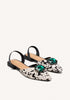 ART COW PRINT LEATHER MULES