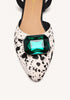 ART COW PRINT LEATHER MULES