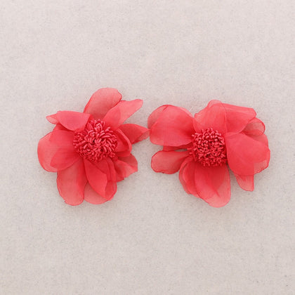 ART FLOWER STATEMENT EARRINGS