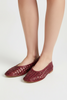 RED HANDWOVEN LEATHER BALLERINAS