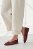 RED HANDWOVEN LEATHER BALLERINAS