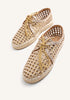 GOLD HANDWOVEN LEATHER 3D SNEAKERS