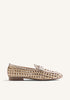 GOLD HANDWOVEN LEATHER LOAFERS