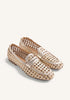 GOLD HANDWOVEN LEATHER LOAFERS