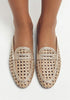 GOLD HANDWOVEN LEATHER LOAFERS