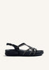 BLACK ANATOMICAL SANDALS WITH CRYSTALS