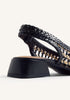 BLACK BEIGE LUXURY HEELED BALLERINAS