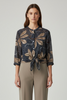 NAVY ART SHIRT WITH LEAVES