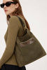 NADIA. OLIVE GREEN ART MULTI LEATHER BAG