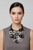 BLACK AND TAN TRIPLE STATEMENT NECKLACE