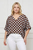 OVERSIZED POLKA DOTS V BLOUSE IN MANY COLOURS