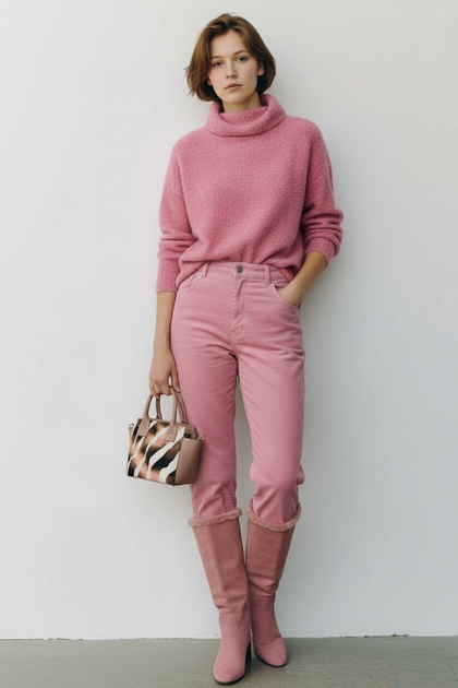 Gina mini. Nude calf-hair leather tote bag