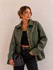 LUXURY OLIVE GREEN ECO LEATHER JACKET