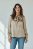 CHAMPAGNE BOW NECK ART BLOUSE