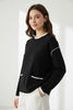 BLACK PULLOVER WITH WHITE DETAILS