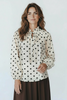 BEIGE 3D SHIRT WITH BROWN POLKA DOTS