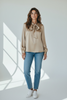 CHAMPAGNE BOW NECK ART BLOUSE