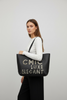 Black chic leather shoulder bag