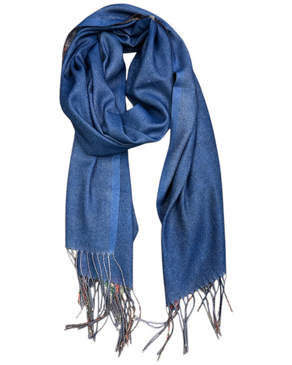 BLUE ART DOUBLE FACE SOFT SCARF