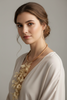 BEIGE FLOWER LONG CHOKER