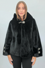 BLACK ULTRA SOFT ECO FUR WITH CHIC CRYSTALS