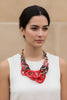 CORAL TAN DOUBLE STATEMENT NECKLACE