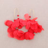 RED FLOWER LONG EARRINGS