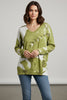 ART LIME V CUT BLOUSE