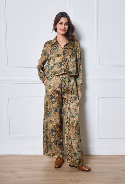 FLORAL CHIC SILK TOUCH PANTS