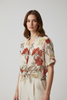 BEIGE FLORAL SHIRT WITH SILK