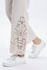 BEIGE 3D LACE DETAILS ART JEANS